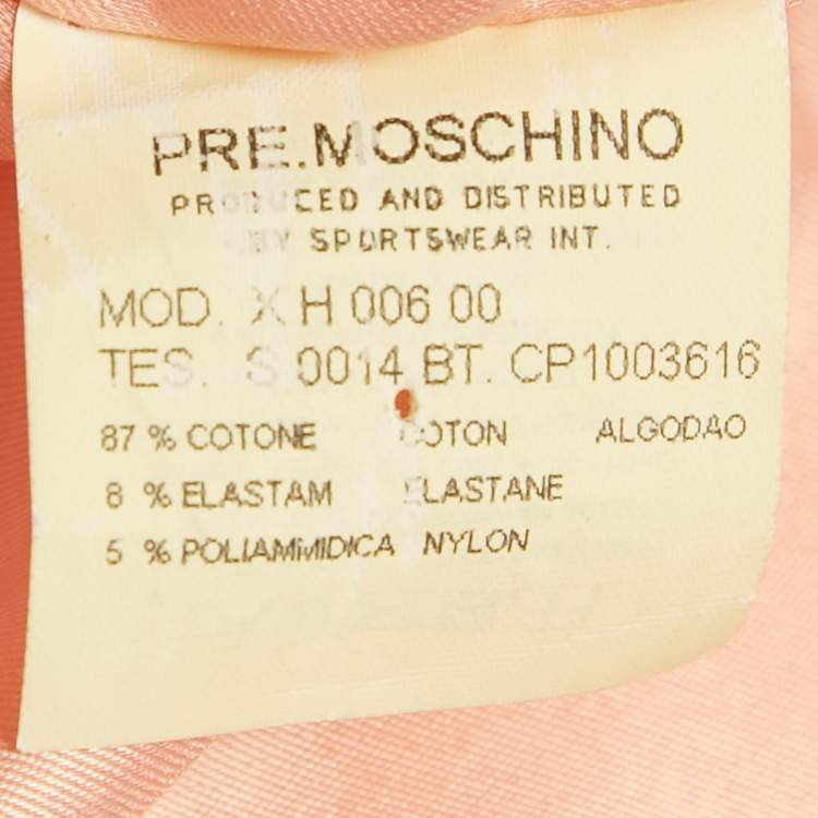 Pre Owned Moschino Jeans Pink Cotton Blend Biker Vest Jacket S