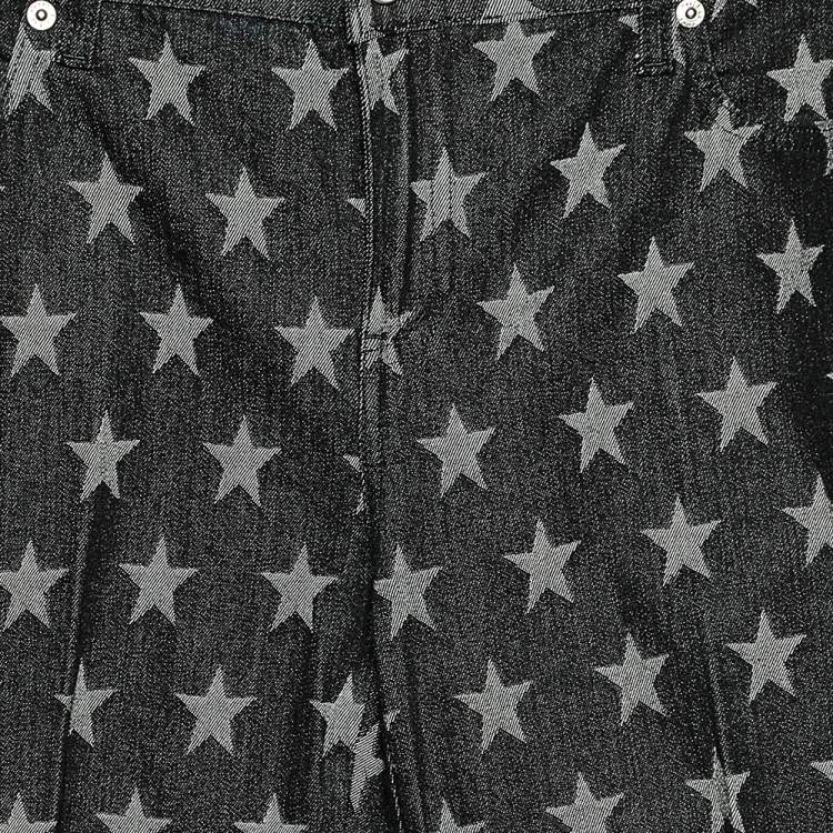 Pre Owned Moschino Jeans Black  Star Print Denim Flared Leg Jeans S