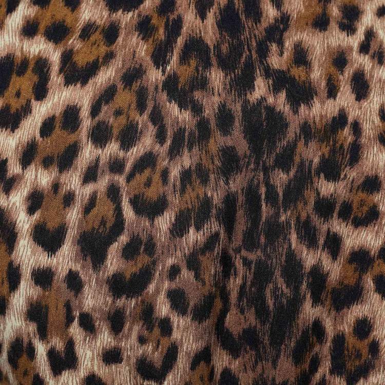 Pre Owned Moschino Jeans Brown Animal Print Button Front Blazer M