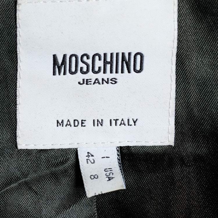 Pre Owned Moschino Jeans Brown Animal Print Button Front Blazer M