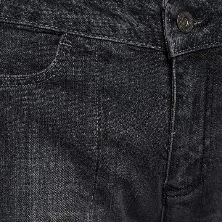 Pre Owned Moschino Jeans Dark Grey Denim Butterfly Back Detail Jeans L