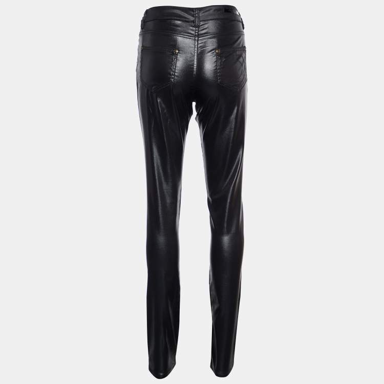مملوكة مسبقًا Moschino Jeans Black Lurex Synthetic Pants M