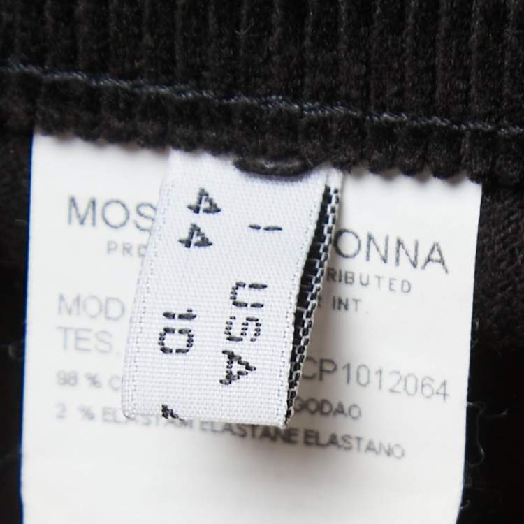 Pre Owned Moschino Jeans Black Flower Embroidered Corduroy Knee Length Skirt M