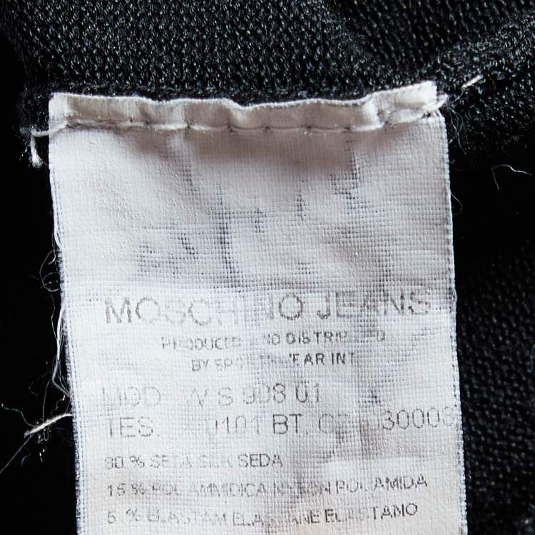 Pre Owned Moschino Jeans Black Embellished Silk Knit  Round Neck Jumper S