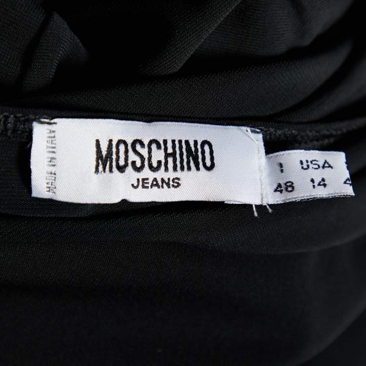 مملوكة مسبقًا Moschino Jeans Black Jersey Button Front Shirt L