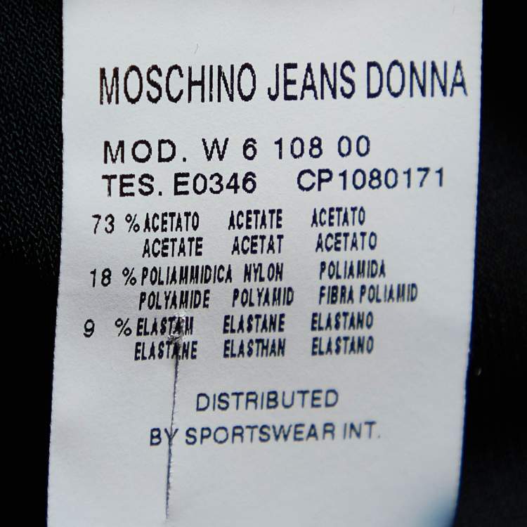 مملوكة مسبقًا Moschino Jeans Black Jersey Button Front Shirt L