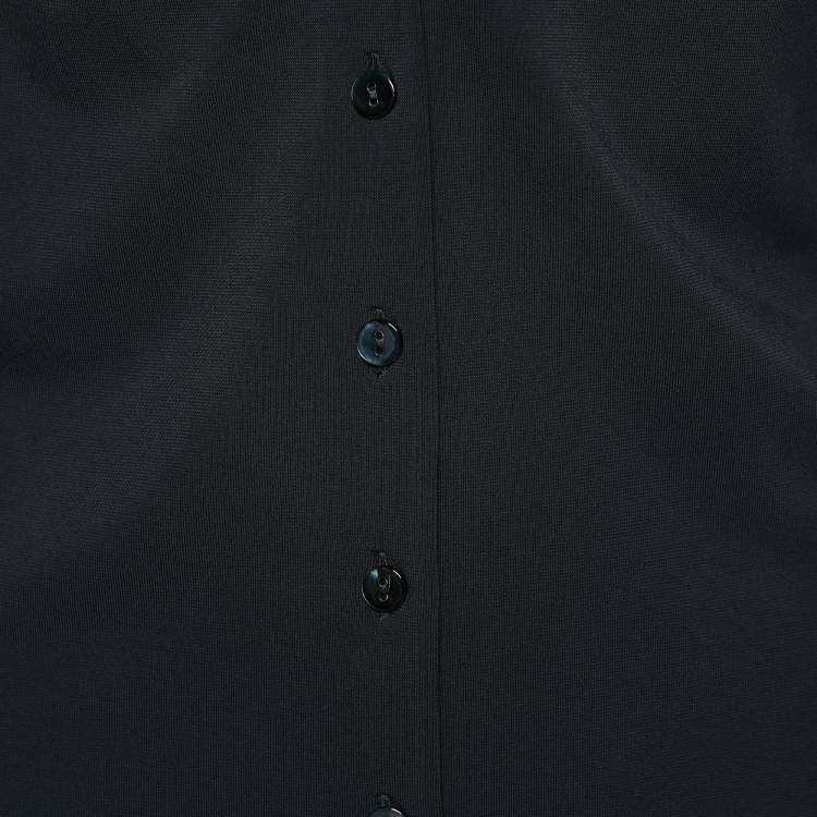 مملوكة مسبقًا Moschino Jeans Black Jersey Button Front Shirt L