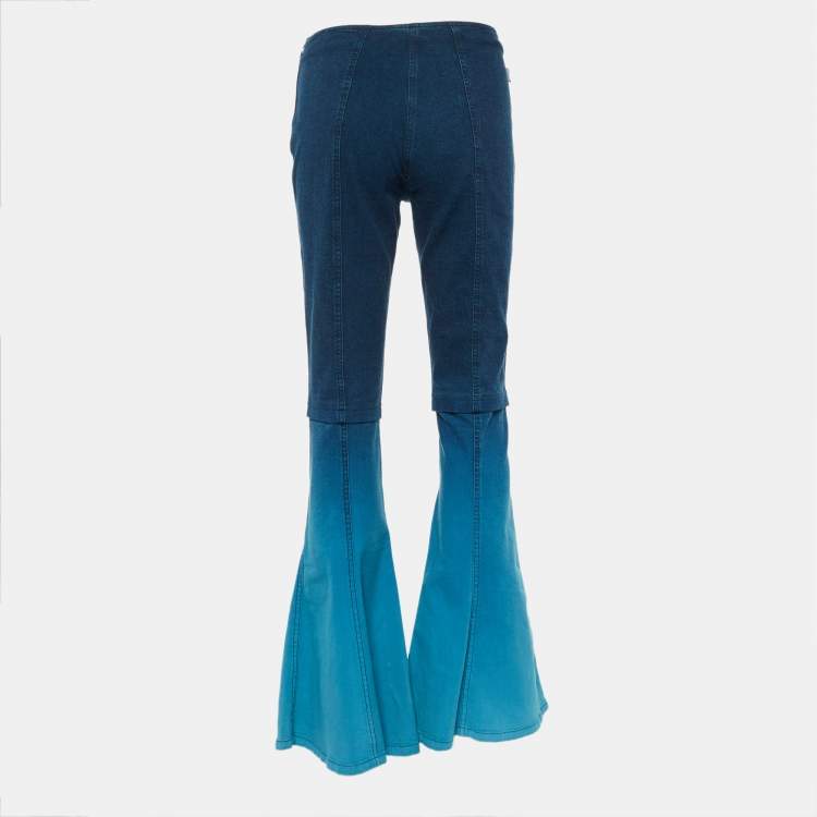 Pre Owned Moschino Jeans Blue Ombre Denim Flared Jeans M Waist 28"