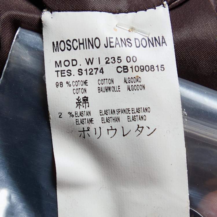 Pre Owned Moschino Jeans Brown/Beige Animal Printed Cotton Blazer M