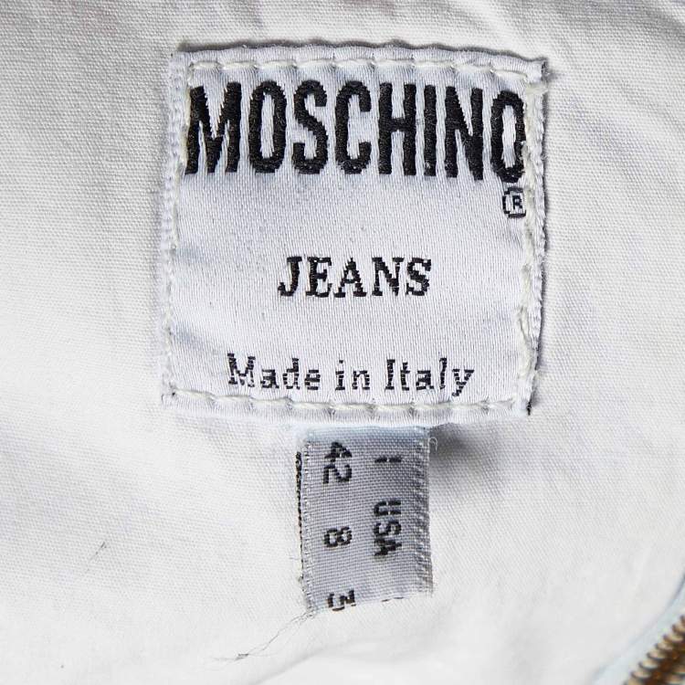 مملوكة مسبقًا Moschino Jeans Blue Denim Lace-Up Corset Top M