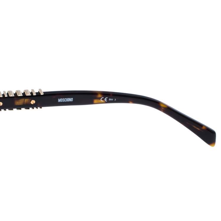 Pre Owned Moschino Brown Tortoise Gradient Safilo Square Sunglasses 