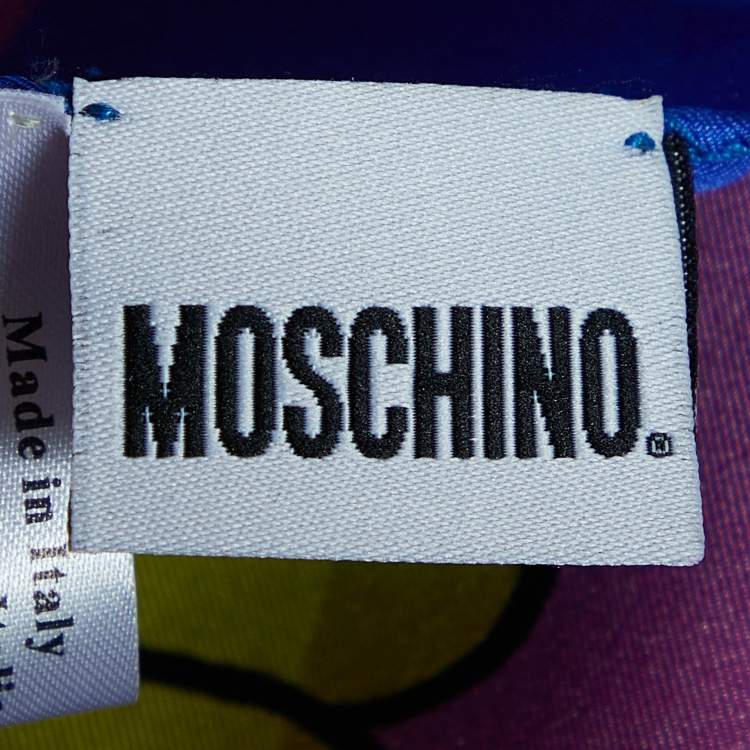 Pre Owned Moschino Multicolor Tiger Printed Silk Square Scarf