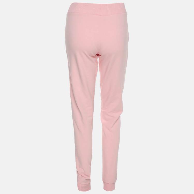 مملوكة مسبقًا Moschino Pink Cotton Logo Underwear Jogger Pants S