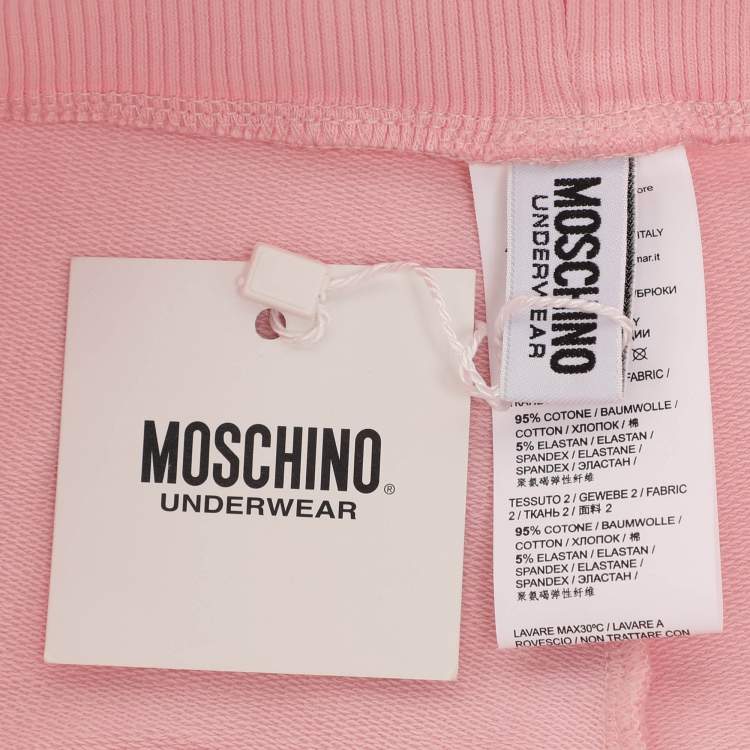 مملوكة مسبقًا Moschino Pink Cotton Logo Underwear Jogger Pants S