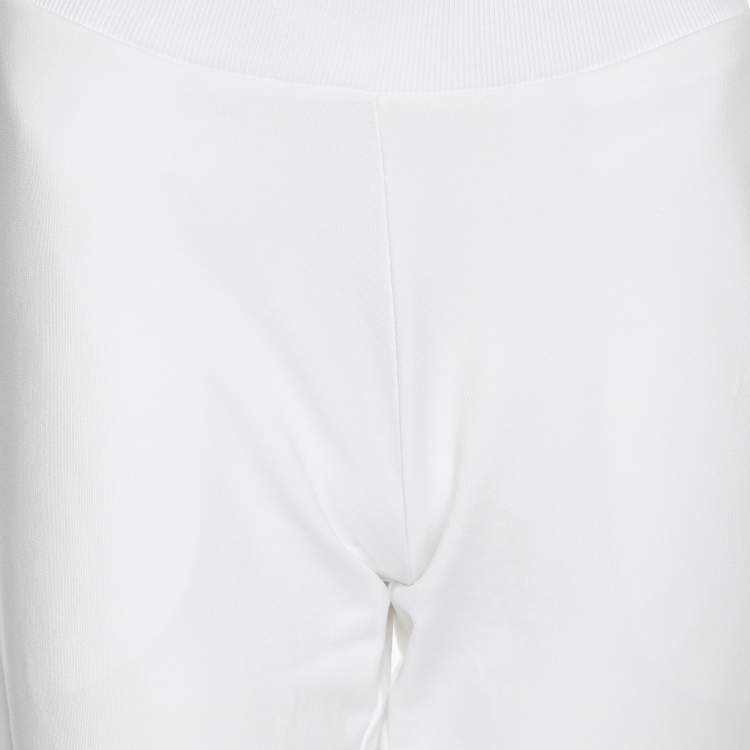 Pre Owned Moschino White Cotton Logo Underwear Jogger Pants M
