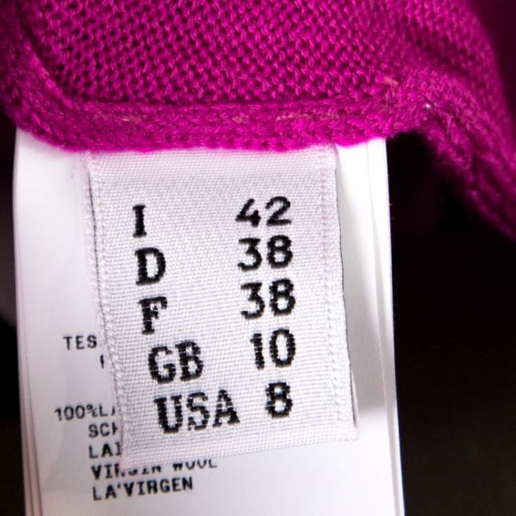 Pre Owned Moschino Couture Pink Wool Biker Optical illusion Mini Skirt M