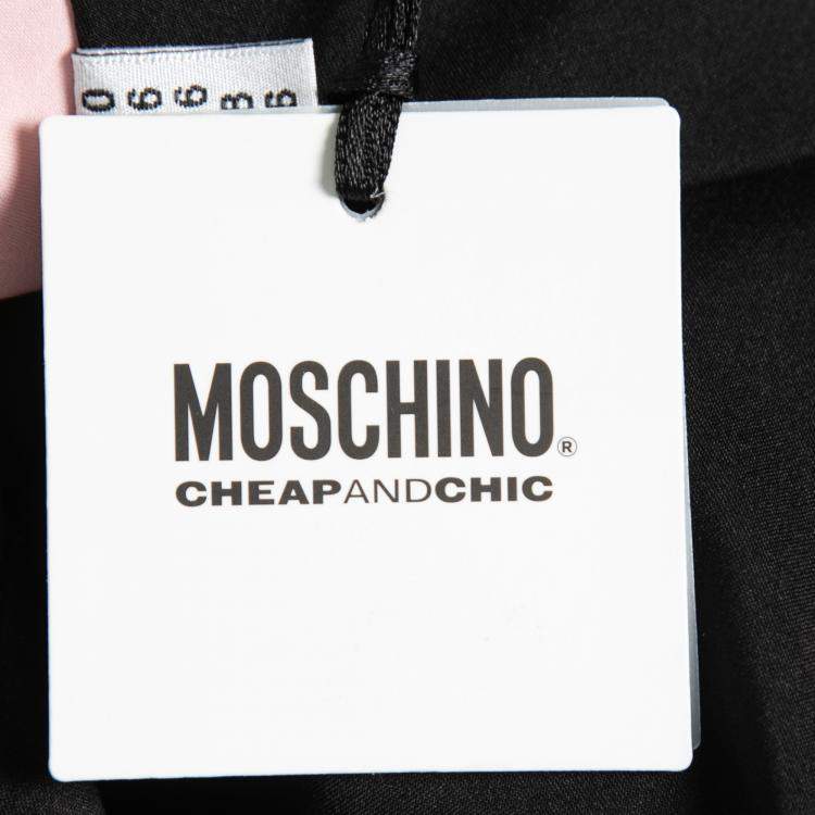Pre Owned Moschino Cheap and Chic Pink Crepe Flinstone Printed Detail Dress S