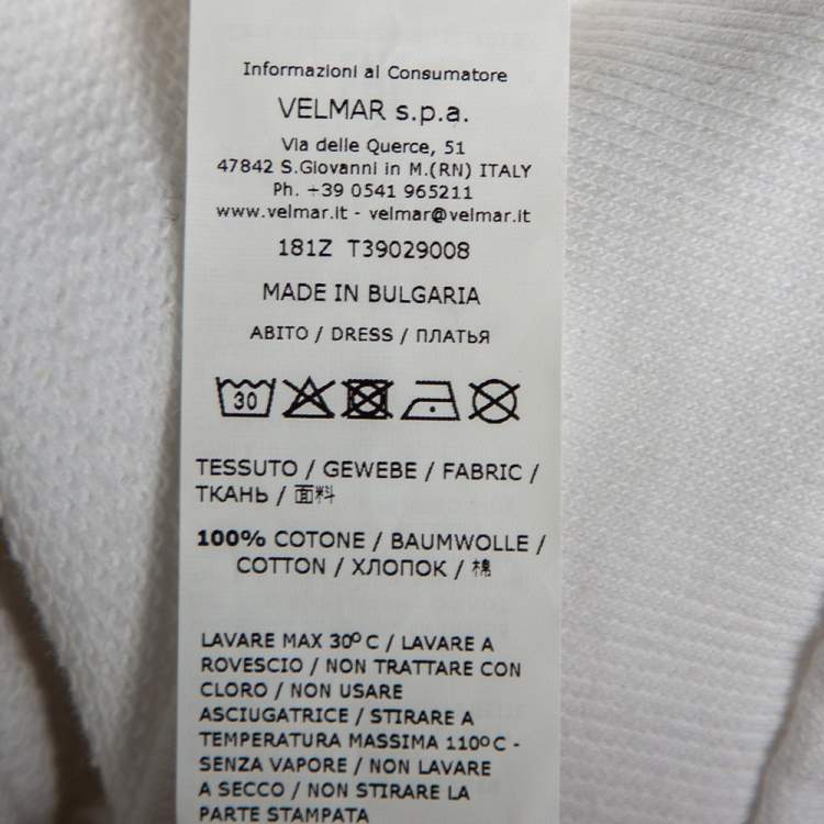 Pre Owned Moschino Underwear White Cotton Underbear Print Sweatshirt Dress L