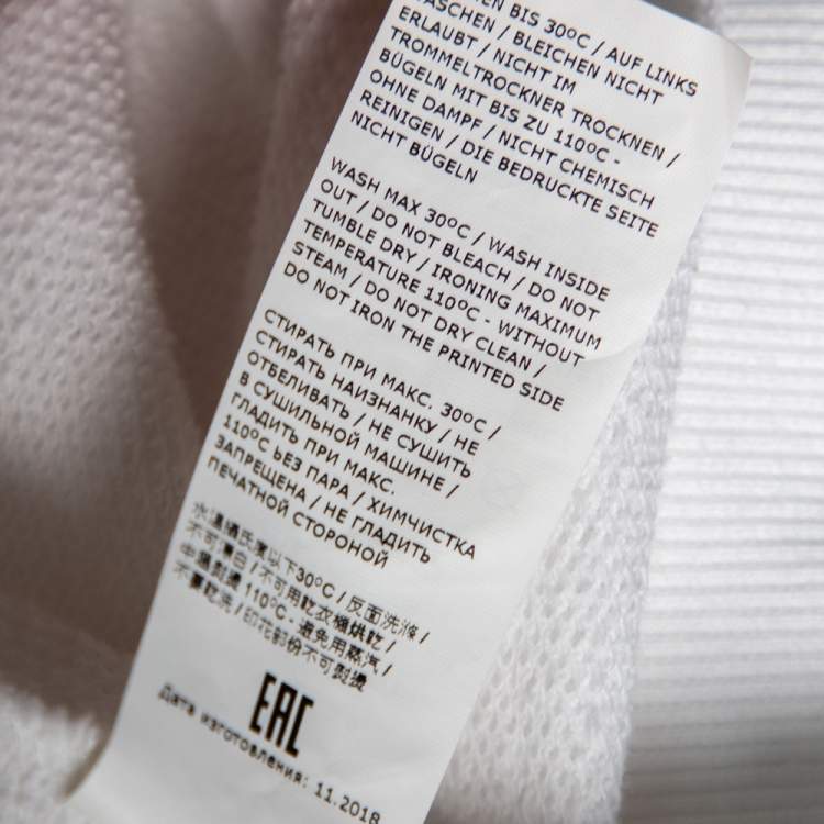 Pre Owned Moschino Underwear White Cotton Underbear Print Sweatshirt Dress L