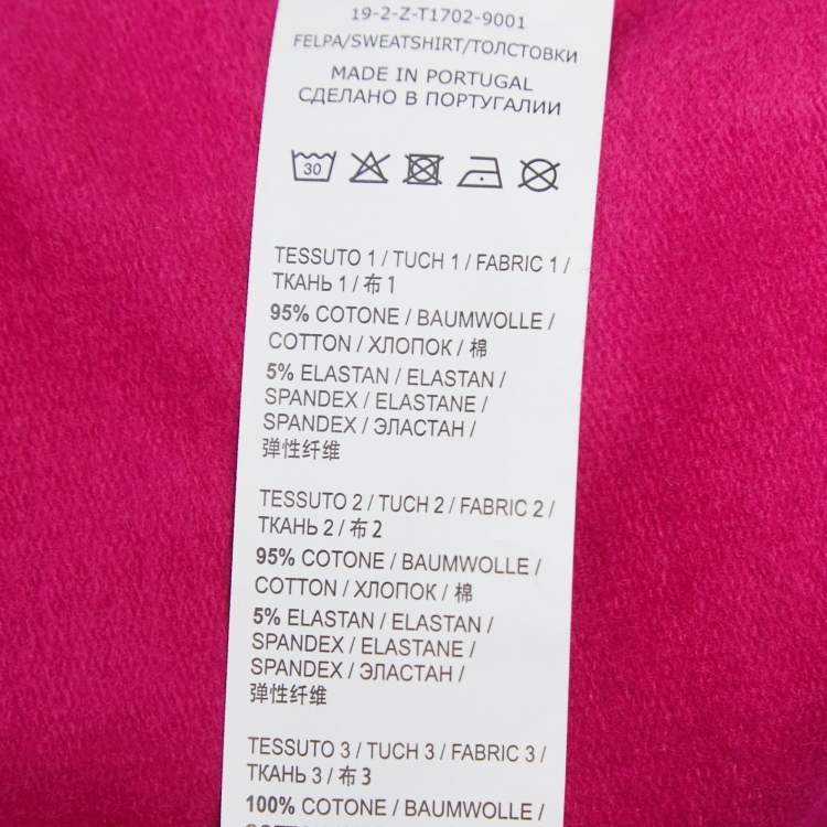 Pre Owned Moschino Underwear Pink Cotton Logo Tape Zip Up Sweatshirt S