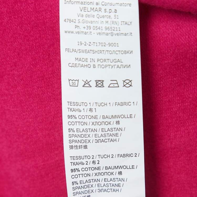 Pre Owned Moschino Pink Logo Print Cotton Zip Front Hooded Jacket S