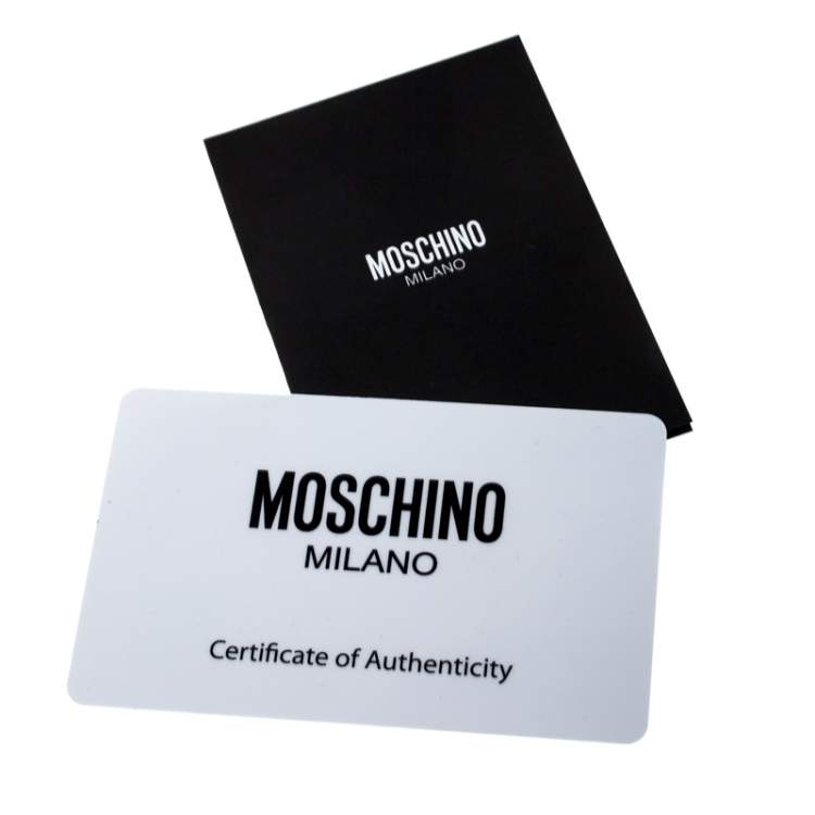Pre Owned Moschino Nude Red Leather Medium Pocket Backpack