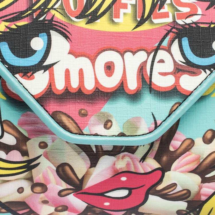 Pre Owned Moschino Multicolor PVC S'more Envelope Flap Chain Shoulder Bag 