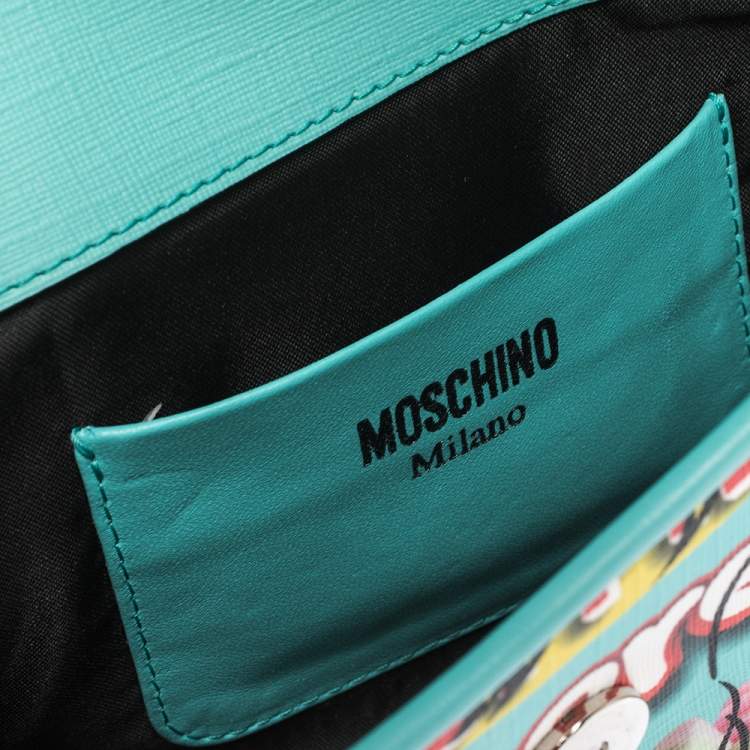 Pre Owned Moschino Multicolor PVC S'more Envelope Flap Chain Shoulder Bag 