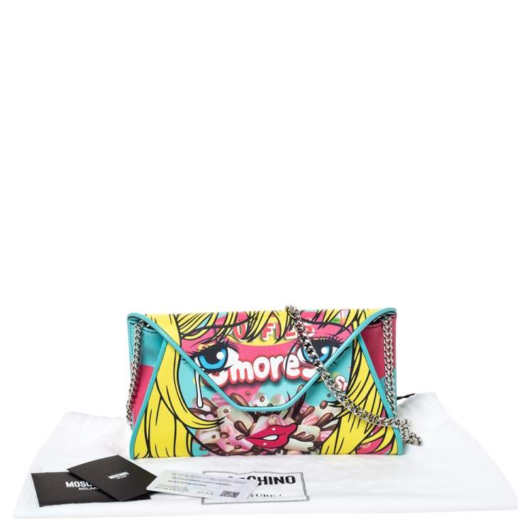 Pre Owned Moschino Multicolor Leather Smores Chain Clutch