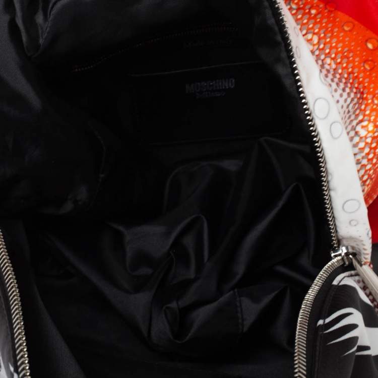 Pre Owned Moschino Multicolor Nylon and Leather Moschino Eyes Capsule Backpack        