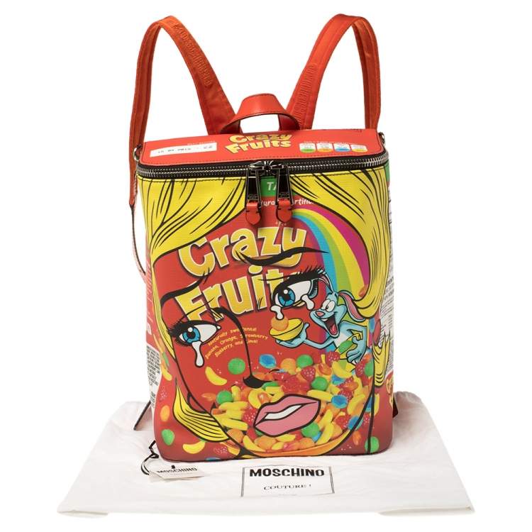Pre Owned Moschino Multicolor PVC Crazy Fruit Print Backpack