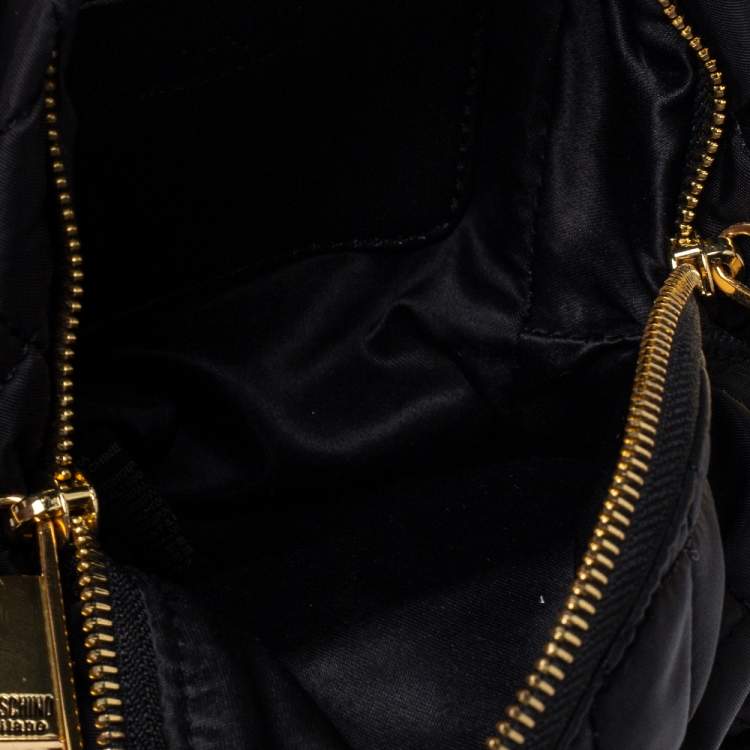 Pre Owned Moschino Black Quilted Nylon Mini Backpack