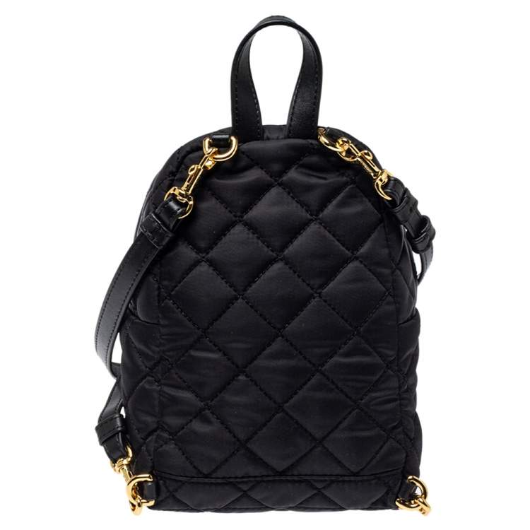 Pre Owned Moschino Black Quilted Nylon Mini Backpack