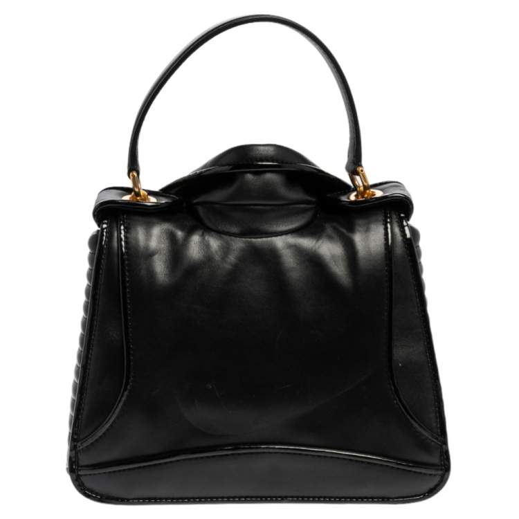 مملوكة مسبقًا Moschino Black Leather Biker Jacket Shoulder Bag