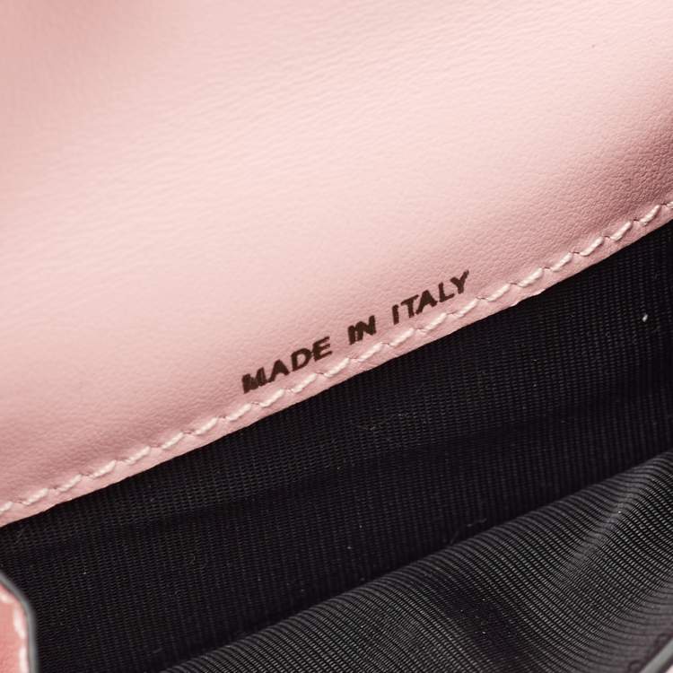 Pre Owned Moschino Pink Leather Teddy Trifold Wallet 