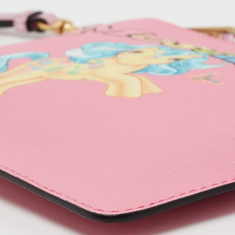 Pre Owned Moschino Pink Leather My Little Pony Pouch Clutch