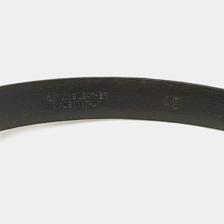 Pre Owned Moschino Black Leather Classic Logo Waist Belt
