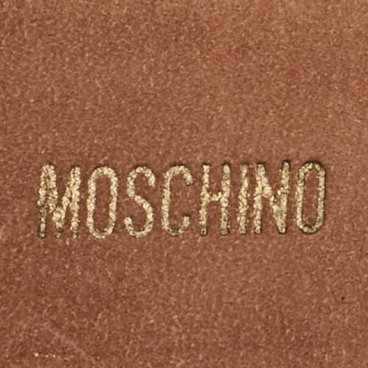 Pre Owned Moschino Black Leather Classic Logo Belt 80CM