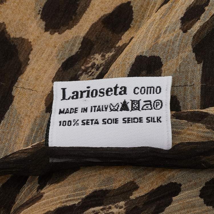 Pre Owned Moschino Brown Animal Print Silk Scarf