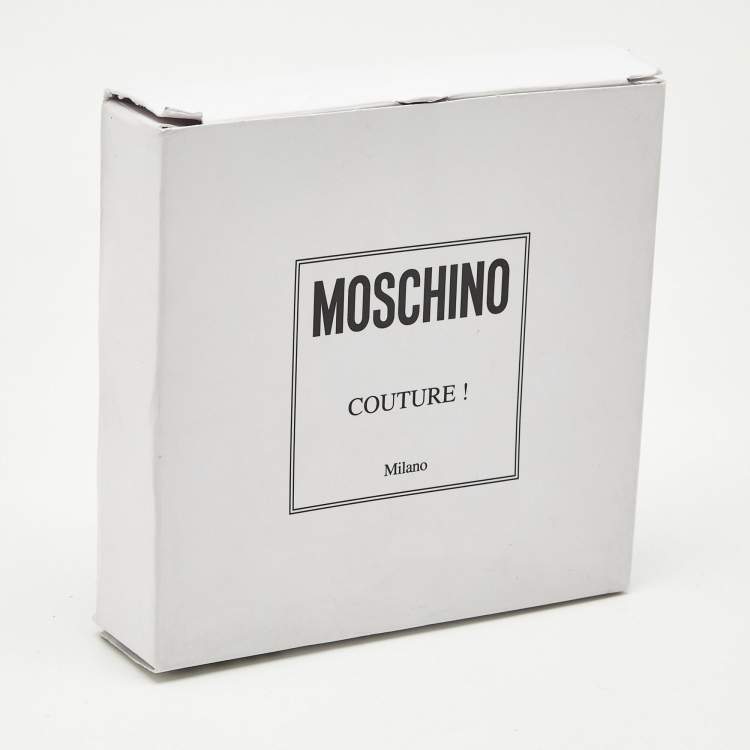 Pre Owned Moschino Red Leather Classic Logo Slim Waist Belt