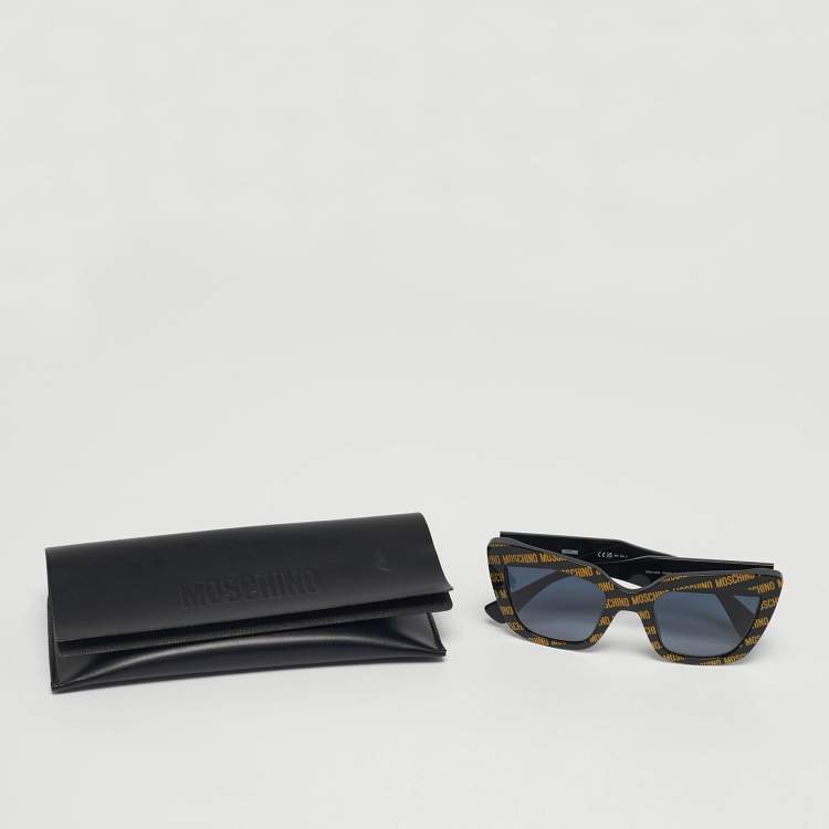Pre Owned Moschino Black/Gold Gradient MOS148/S Logo Butterfly Sunglasses