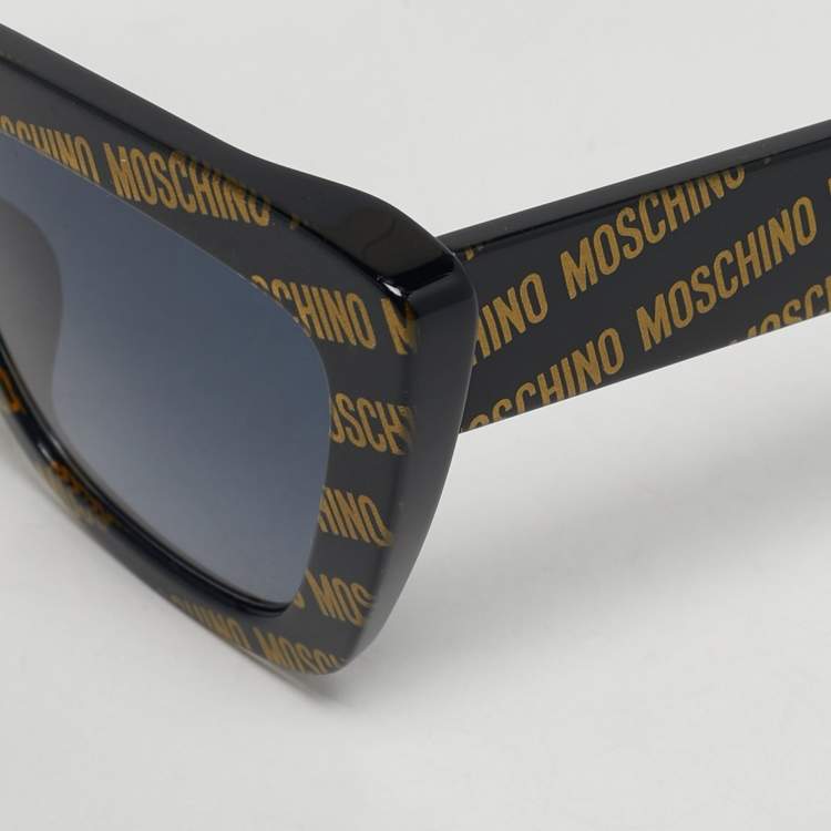 Pre Owned Moschino Black/Gold Gradient MOS148/S Logo Butterfly Sunglasses