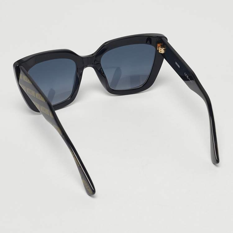 Pre Owned Moschino Black/Gold Gradient MOS148/S Logo Butterfly Sunglasses