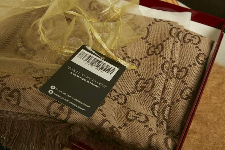 Pre Owned Moschino Black Logo Intarsia Wool Knit Scarf 