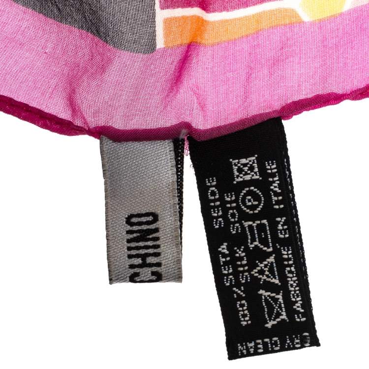 Pre Owned Moschino Multicolor Floral Printed Silk Stole 