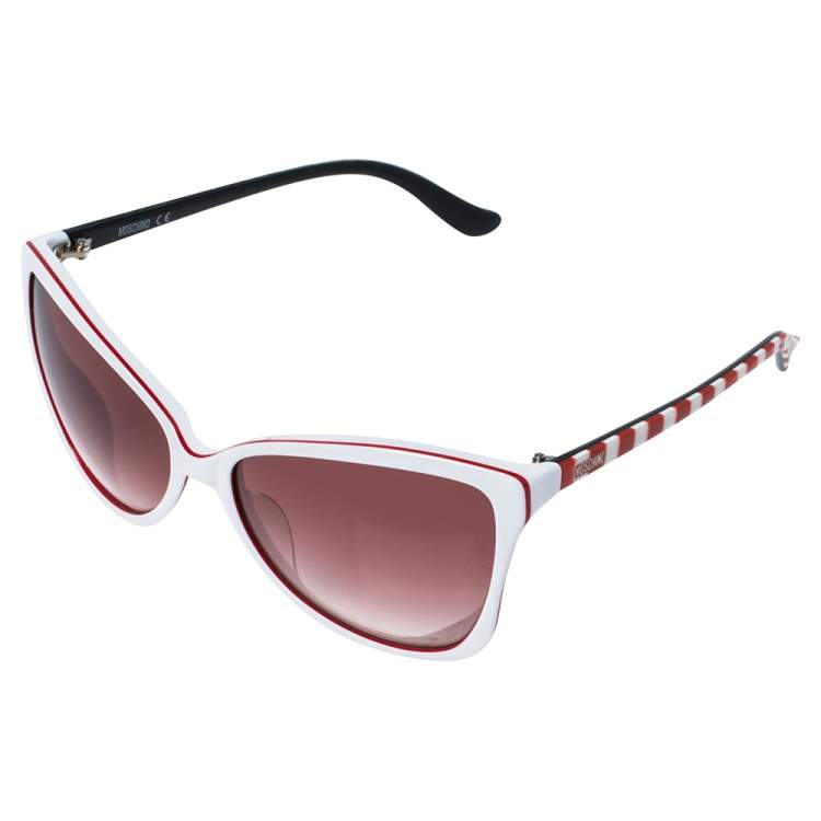 Pre Owned Moschino Red & White / Burgundy Gradient MO69902SA Cat Eye Sunglasses