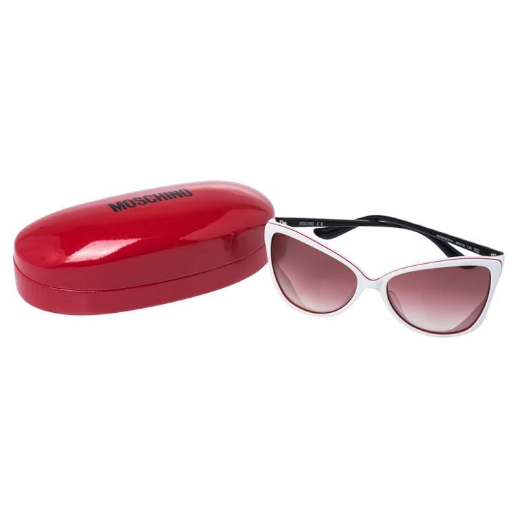 Pre Owned Moschino Red & White / Burgundy Gradient MO69902SA Cat Eye Sunglasses