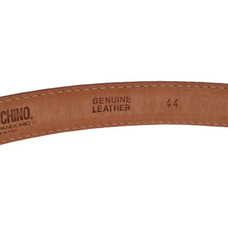 Pre Owned Moschino Pink Leather Heart Belt 110 CM