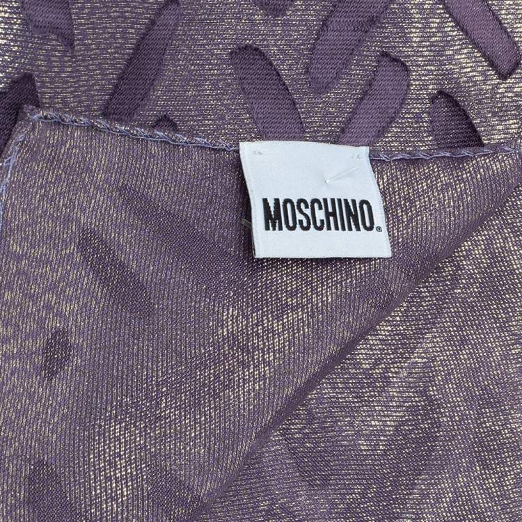 مملوكة مسبقًا Moschino Purple & Gold Lurex Devore  Scarf