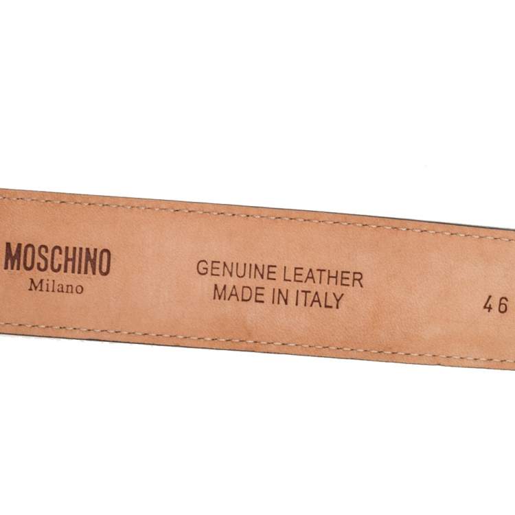 Pre Owned Moschino Red Patent Leather Classic Logo Belt 95CM